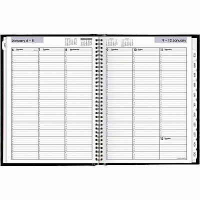 AT-A-GLANCE DayMinder Hardcover Weekly Vertical-Column Format Appointment Book, 11 x 8, Black Cover, 12-Month (Jan to Dec): 2026 (G520H00)