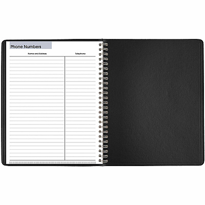 AT-A-GLANCE DayMinder Open-Schedule Weekly Appointment Book, 8.75 x 7, Black Cover, 12-Month (Jan to Dec): 2026 (G53500)