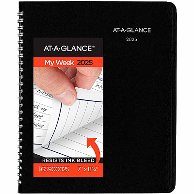 AT-A-GLANCE DayMinder Weekly Planner, Vertical-Column Format, 8.75 x 7, Black Cover, 12-Month (Jan to Dec): 2026 (G59000)