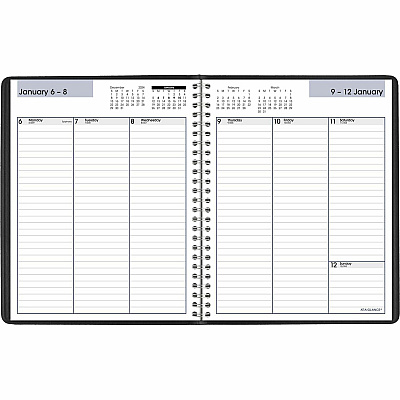 AT-A-GLANCE DayMinder Weekly Planner, Vertical-Column Format, 8.75 x 7, Black Cover, 12-Month (Jan to Dec): 2026 (G59000)