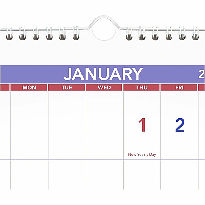 AT-A-GLANCE Deluxe Three-Month Reference Wall Calendar, Horizontal Orientation, 24 x 12, White Sheets, 15-Month: Dec 2025 to Feb 2027 (PM1428)