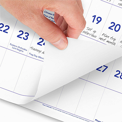 AT-A-GLANCE Deluxe Three-Month Reference Wall Calendar, Horizontal Orientation, 24 x 12, White Sheets, 15-Month: Dec 2025 to Feb 2027 (PM1428)