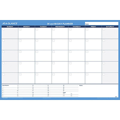 AT-A-GLANCE 30/60-Day Erasable Horizontal Wall Planner (AAGPM23328)