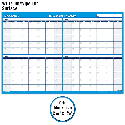 AT-A-GLANCE 90/120-Day Erasable Wall Planner (AAGPM23928)