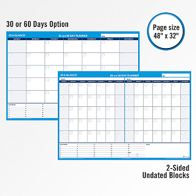 AT-A-GLANCE 30/60 Day Undated Horizontal Wall Planner (AAGPM33328)