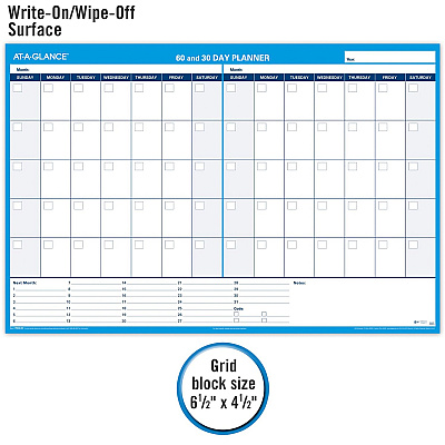 AT-A-GLANCE 30/60 Day Undated Horizontal Wall Planner (AAGPM33328)