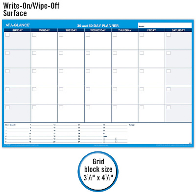 AT-A-GLANCE 30/60 Day Undated Horizontal Wall Planner (AAGPM33328)