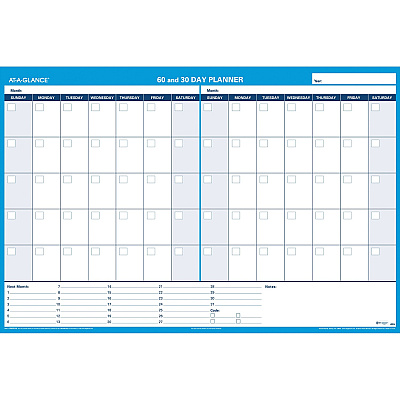 AT-A-GLANCE 30/60 Day Undated Horizontal Wall Planner (AAGPM33328)