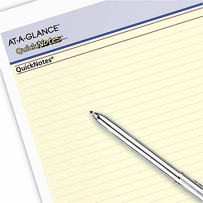 AT-A-GLANCE QuickNotes Desk/Wall Calendar, 3-Hole Punched, 11 x 8, White/Blue/Yellow Sheets, 12-Month (Jan to Dec): 2026 (PM5028)