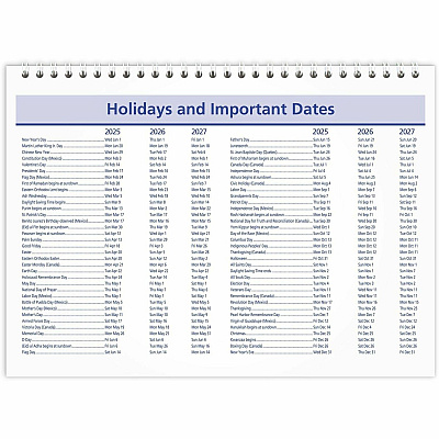 AT-A-GLANCE QuickNotes Desk/Wall Calendar, 3-Hole Punched, 11 x 8, White/Blue/Yellow Sheets, 12-Month (Jan to Dec): 2026 (PM5028)