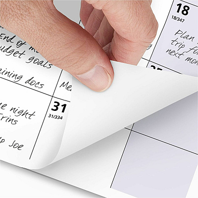 AT-A-GLANCE QuickNotes Desk/Wall Calendar, 3-Hole Punched, 11 x 8, White/Blue/Yellow Sheets, 12-Month (Jan to Dec): 2026 (PM5028)