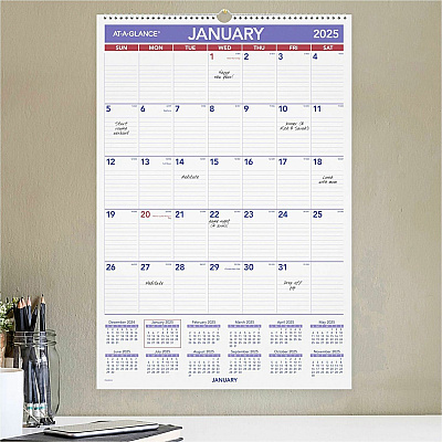 AT-A-GLANCE Erasable Wall Calendar, 15.5 x 22.75, White Sheets, 12-Month (Jan to Dec): 2026 (PMLM0328)