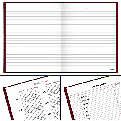 AT-A-GLANCE Standard Diary Daily Diary, 2026 Edition, Medium/College Rule, Red Cover, (200) 9.5 x 7.5 Sheets (SD37413)