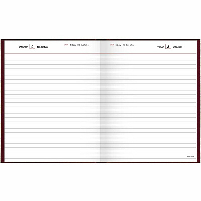 AT-A-GLANCE Standard Diary Daily Diary, 2026 Edition, Medium/College Rule, Red Cover, (200) 9.5 x 7.5 Sheets (SD37413)