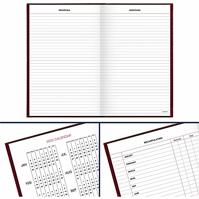 AT-A-GLANCE Standard Diary Daily Diary, 2026 Edition, Wide/Legal Rule, Red Cover, (200) 12 x 7.75 Sheets (SD37613)