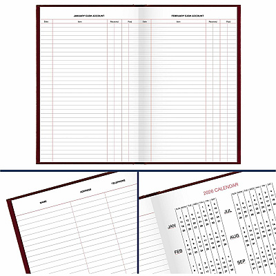 AT-A-GLANCE Standard Diary Daily Diary, 2026 Edition, Wide/Legal Rule, Red Cover, (200) 12 x 7.75 Sheets (SD37613)