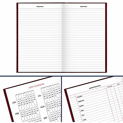 AT-A-GLANCE Standard Diary Daily Journal, 2026 Edition, Wide/Legal Rule, Red Cover, (210) 12 x 7.75 Sheets (SD37713)