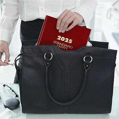 AT-A-GLANCE Standard Diary Daily Journal, 2026 Edition, Wide/Legal Rule, Red Cover, (210) 12 x 7.75 Sheets (SD37713)