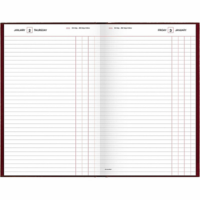 AT-A-GLANCE Standard Diary Daily Journal, 2026 Edition, Wide/Legal Rule, Red Cover, (210) 12 x 7.75 Sheets (SD37713)