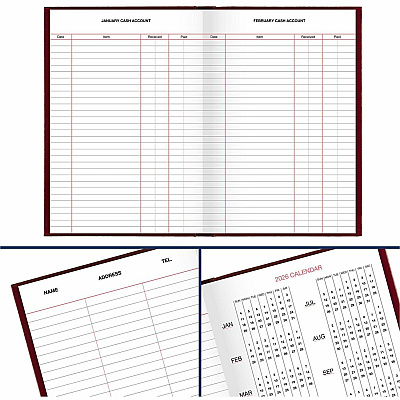 AT-A-GLANCE Standard Diary Daily Reminder Book, 2026 Edition, Medium/College Rule, Red Cover, (201) 7.5 x 5 Sheets (SD38713)