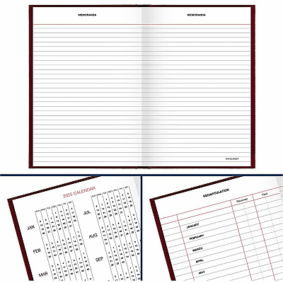 AT-A-GLANCE Standard Diary Daily Reminder Book, 2026 Edition, Medium/College Rule, Red Cover, (201) 7.5 x 5 Sheets (SD38713)