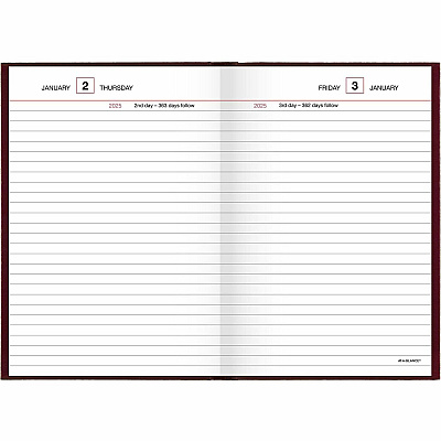 AT-A-GLANCE Standard Diary Daily Reminder Book, 2026 Edition, Medium/College Rule, Red Cover, (201) 7.5 x 5 Sheets (SD38713)
