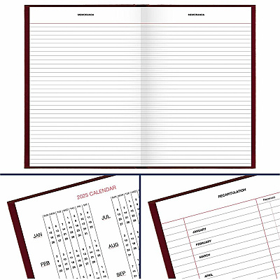 AT-A-GLANCE Standard Diary Daily Reminder Book, 2026 Edition, Medium/College Rule, Red Cover, (201) 8.25 x 5.75 Sheets (SD38913)