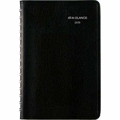 AT-A-GLANCE DayMinder Daily Appointment Book, 8" x 5", Black Cover, 12-Month (Jan to Dec): 2026 (SK4400)
