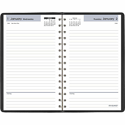 AT-A-GLANCE DayMinder Daily Appointment Book, 8 x 5, Black Cover, 12-Month (Jan to Dec): 2026 (SK4600)