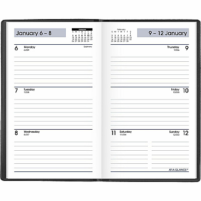 At-A-Glance Weekly Planner, Black, Pocket, 3 1/2" x 6" (SK4800)