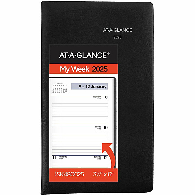 At-A-Glance Weekly Planner, Black, Pocket, 3 1/2" x 6" (SK4800)