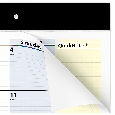 AT-A-GLANCE QuickNotes Desk Pad, 22 x 17, White/Blue/Yellow Sheets, Black Binding, Clear Corners, 13-Month: Jan 2026 to Jan 2027 (SK70000)