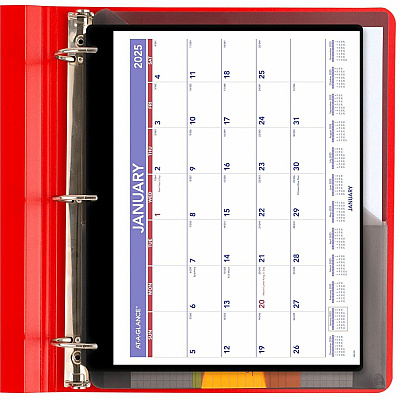 AT-A-GLANCE Monthly Desk/Wall Calendar with Plastic Backboard and Bonus Pages, 11 x 8, White/Violet/Red Sheets, 12-Month (Jan-Dec): 2026 (SK800)