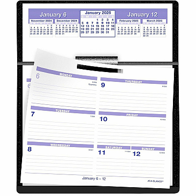AT-A-GLANCE Flip-A-Week Desk Calendar and Base, 7 x 5.5, White Sheets, 12-Month (Jan to Dec): 2026 (SW700X00)