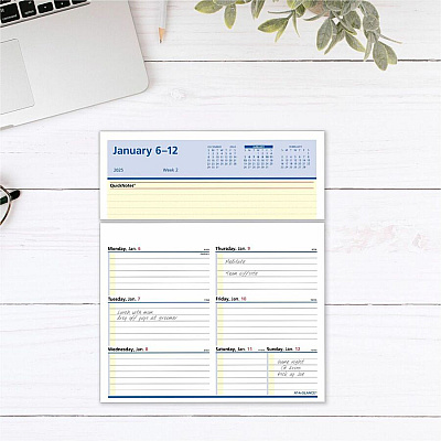 AT-A-GLANCE Flip-A-Week Desk Calendar Refill with QuickNotes, 7 x 6, White Sheets, 12-Month (Jan to Dec): 2026 (SW70650)