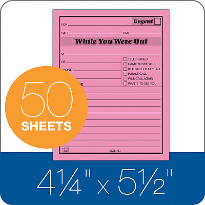 Adams Neon While You Were Out Message Pads (ABF9711NEON)