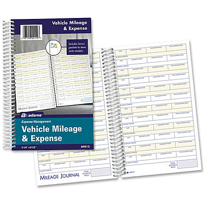 Adams Vehicle Mileage/Expense Journal Pocket (ABFAFR12)