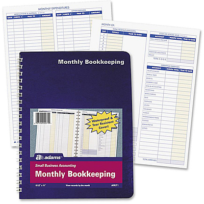 Adams Monthly Bookkeeping Record Book (ABFAFR71)