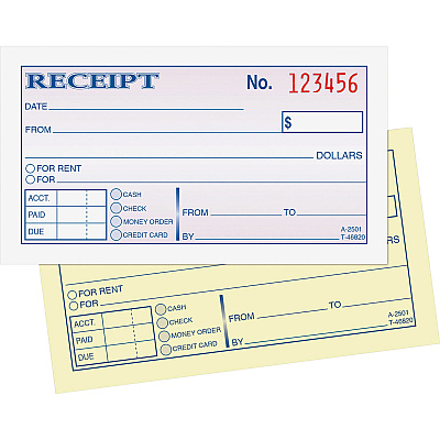 Adams Money/rent Receipt Books (ABFDC2501)