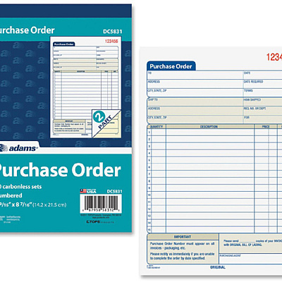 Adams Carbonless Purchase Order Statement (ABFDC5831)