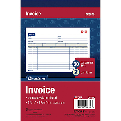 Adams Carbonless Invoice Book (ABFDC5840)