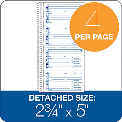 Adams Spiral Bound Phone Message Books (ABFSC1154D)