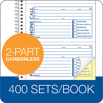 Adams Spiral Bound Phone Message Books (ABFSC1154D)