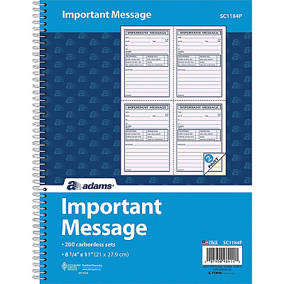 Adams Carbonless Important Message Pad (ABFSC1184P)