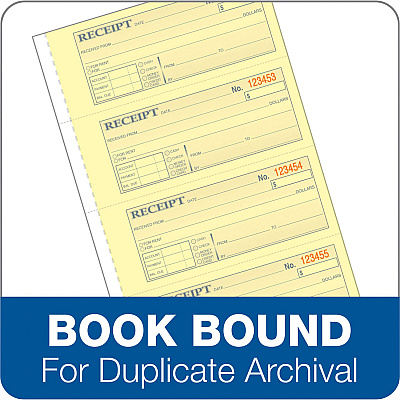 Adams Tapebound 3-part Money Receipt Book (ABFTC2701)