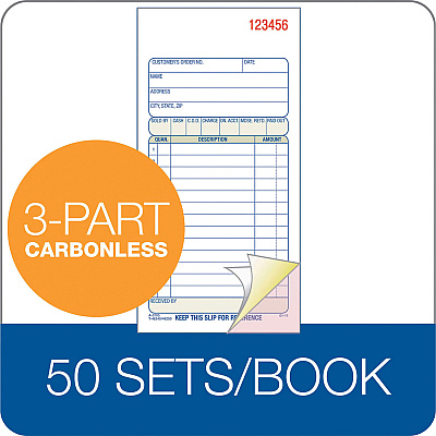Adams Carbonless 3-part Sales Order Books (ABFTC3705)