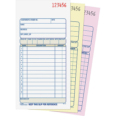 Adams Carbonless 3-part Sales Order Books (ABFTC3705)