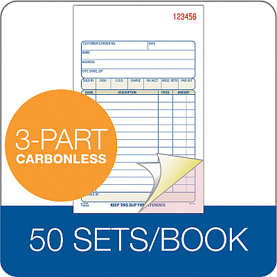 Adams Carbonless 3-part Sales Order Books (ABFTC4705)