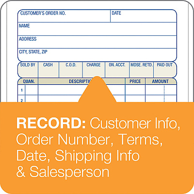 Adams Carbonless 3-part Sales Order Books (ABFTC4705)