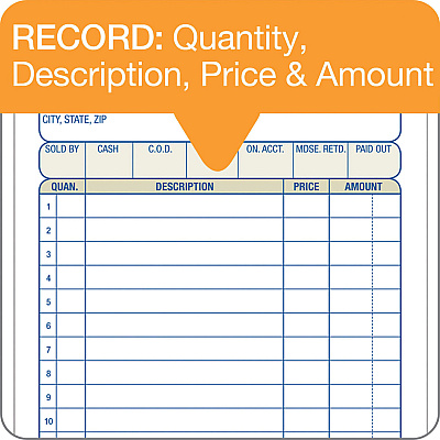 Adams Carbonless 3-part Sales Order Books (ABFTC4705)